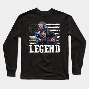 Distressed American Flag Iconic Music Legend Long Sleeve T-Shirt